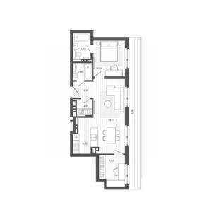 2-к квартира, вторичка, 64м2, 8/9 этаж