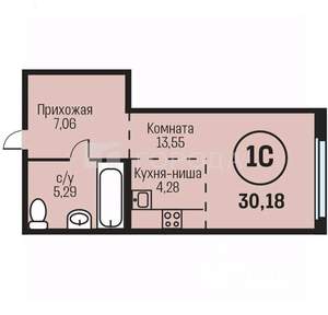 Студия квартира, вторичка, 31м2, 7/24 этаж
