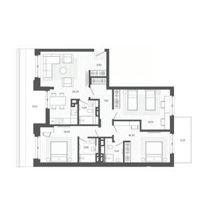4-к квартира, строящийся дом, 120м2, 8/9 этаж