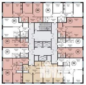2-к квартира, строящийся дом, 49м2, 21/23 этаж