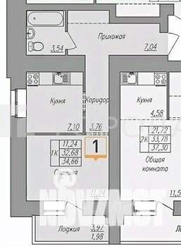 1-к квартира, вторичка, 35м2, 15/16 этаж