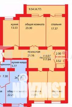 4-к квартира, вторичка, 114м2, 6/10 этаж