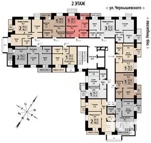 1-к квартира, строящийся дом, 31м2, 2/10 этаж