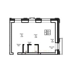3-к квартира, строящийся дом, 70м2, 2/7 этаж