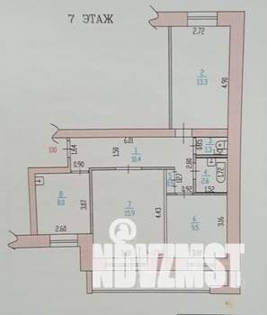 3-к квартира, вторичка, 65м2, 7/10 этаж