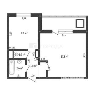 1-к квартира, вторичка, 34м2, 7/10 этаж