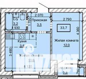2-к квартира, вторичка, 34м2, 5/10 этаж