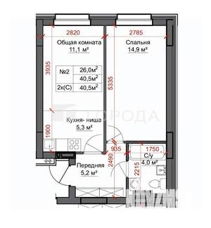 2-к квартира, вторичка, 42м2, 16/16 этаж