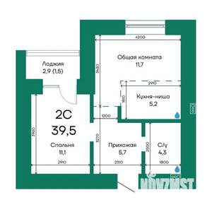 2-к квартира, вторичка, 40м2, 1/10 этаж