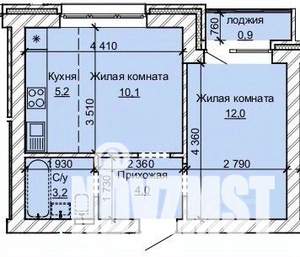 2-к квартира, строящийся дом, 35м2, 7/10 этаж