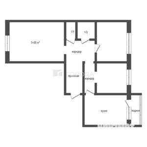 3-к квартира, вторичка, 88м2, 2/16 этаж