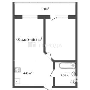2-к квартира, вторичка, 37м2, 9/16 этаж