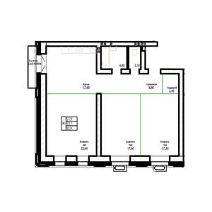 3-к квартира, строящийся дом, 94м2, 4/7 этаж