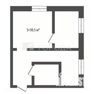 2-к квартира, вторичка, 30м2, 1/3 этаж