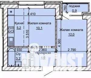2-к квартира, строящийся дом, 35м2, 7/10 этаж