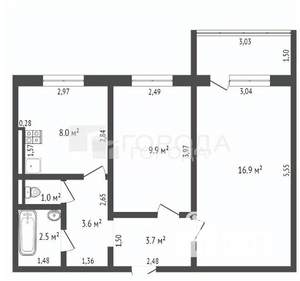 2-к квартира, вторичка, 48м2, 4/10 этаж