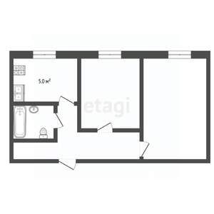 2-к квартира, вторичка, 44м2, 2/9 этаж