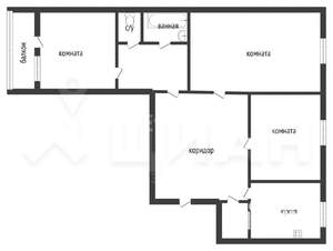 3-к квартира, вторичка, 67м2, 9/9 этаж
