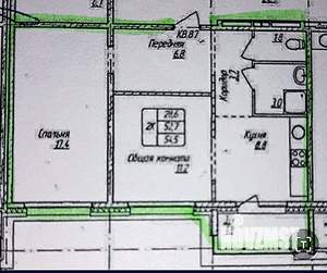 2-к квартира, вторичка, 52м2, 3/17 этаж