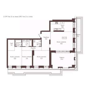 4-к квартира, вторичка, 185м2, 20/23 этаж