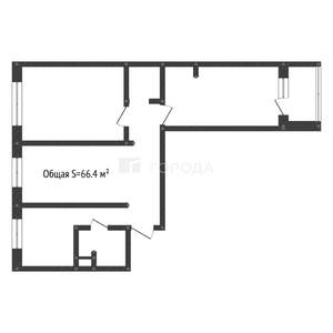3-к квартира, вторичка, 66м2, 9/9 этаж