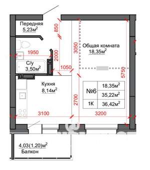 2-к квартира, вторичка, 39м2, 16/16 этаж