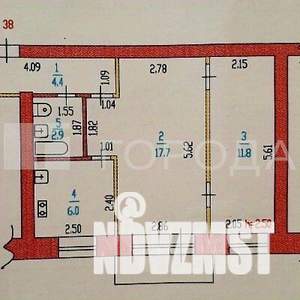 2-к квартира, вторичка, 43м2, 3/4 этаж