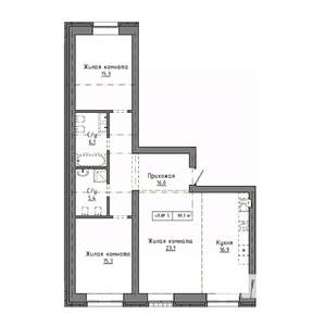 3-к квартира, строящийся дом, 98м2, 1/9 этаж