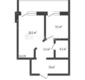 1-к квартира, вторичка, 47м2, 4/14 этаж