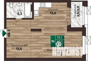 1-к квартира, строящийся дом, 51м2, 4/22 этаж