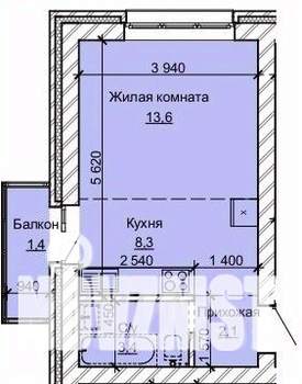 1-к квартира, строящийся дом, 29м2, 1/10 этаж