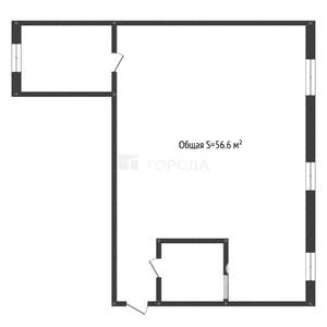 1-к квартира, вторичка, 57м2, 1/4 этаж