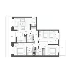 4-к квартира, строящийся дом, 120м2, 8/9 этаж
