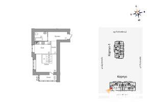 1-к квартира, строящийся дом, 43м2, 11/12 этаж