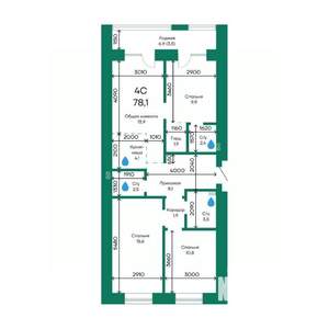 4-к квартира, строящийся дом, 78м2, 10/10 этаж