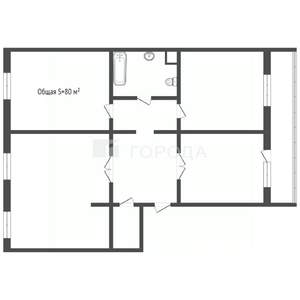 4-к квартира, вторичка, 80м2, 2/5 этаж