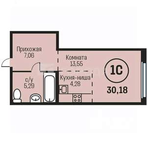 Студия квартира, вторичка, 31м2, 7/24 этаж