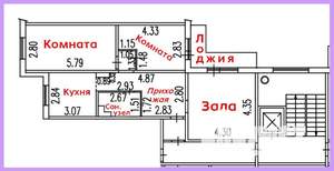 3-к квартира, вторичка, 70м2, 3/10 этаж