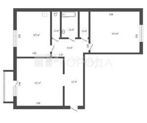 2-к квартира, вторичка, 58м2, 4/4 этаж