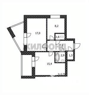 2-к квартира, вторичка, 54м2, 4/5 этаж