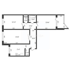 3-к квартира, вторичка, 64м2, 6/10 этаж