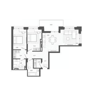 2-к квартира, вторичка, 92м2, 4/9 этаж