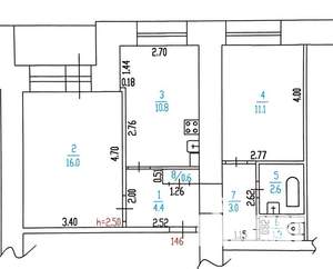 2-к квартира, вторичка, 50м2, 2/9 этаж