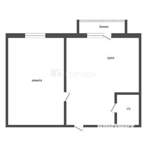 1-к квартира, вторичка, 28м2, 2/9 этаж