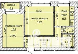2-к квартира, строящийся дом, 45м2, 5/10 этаж