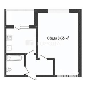 1-к квартира, вторичка, 35м2, 4/9 этаж