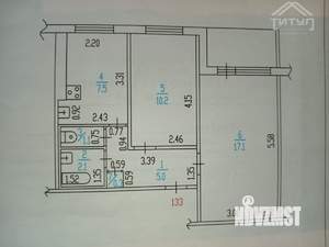 2-к квартира, вторичка, 43м2, 9/9 этаж