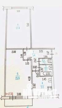 2-к квартира, вторичка, 47м2, 4/5 этаж