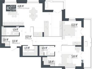 4-к квартира, вторичка, 111м2, 4/15 этаж