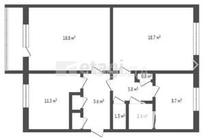 3-к квартира, вторичка, 74м2, 4/5 этаж